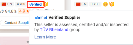 Alibaba verified supplier
