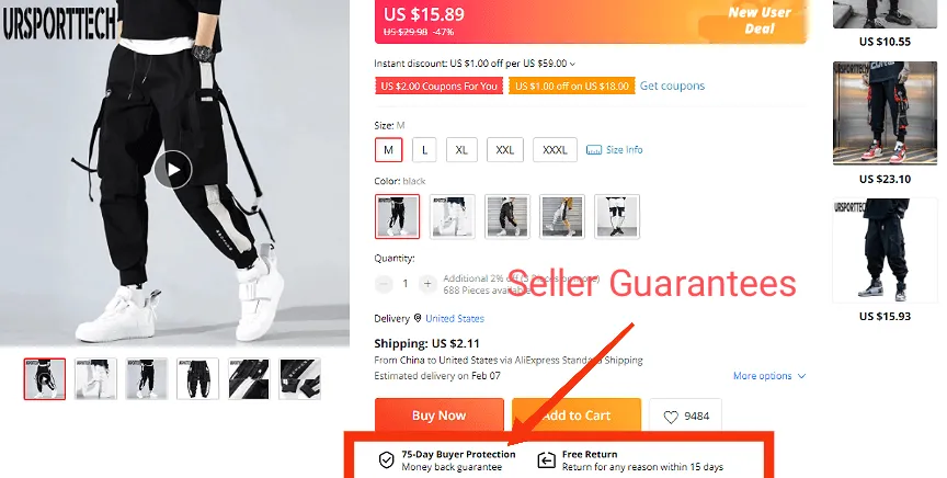 8.Review seller guarantees