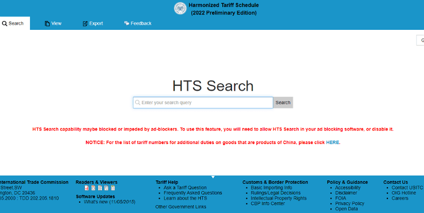 6. check the HS code