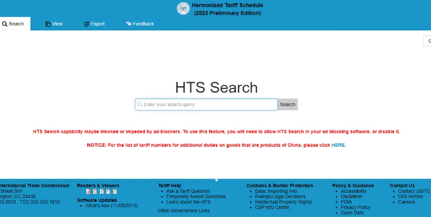 6. check the HS code