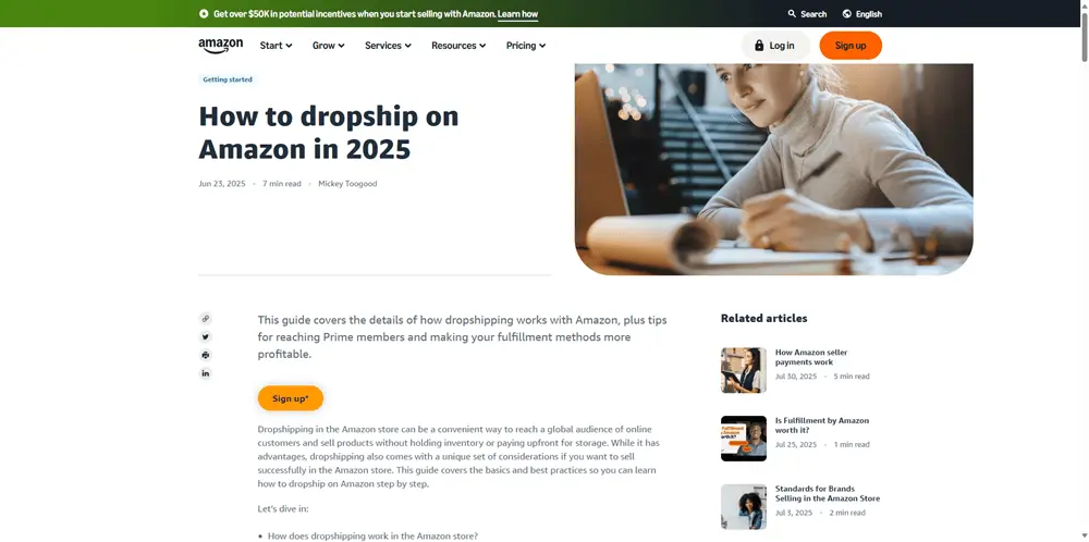 How to dropship on Amazon in 2025