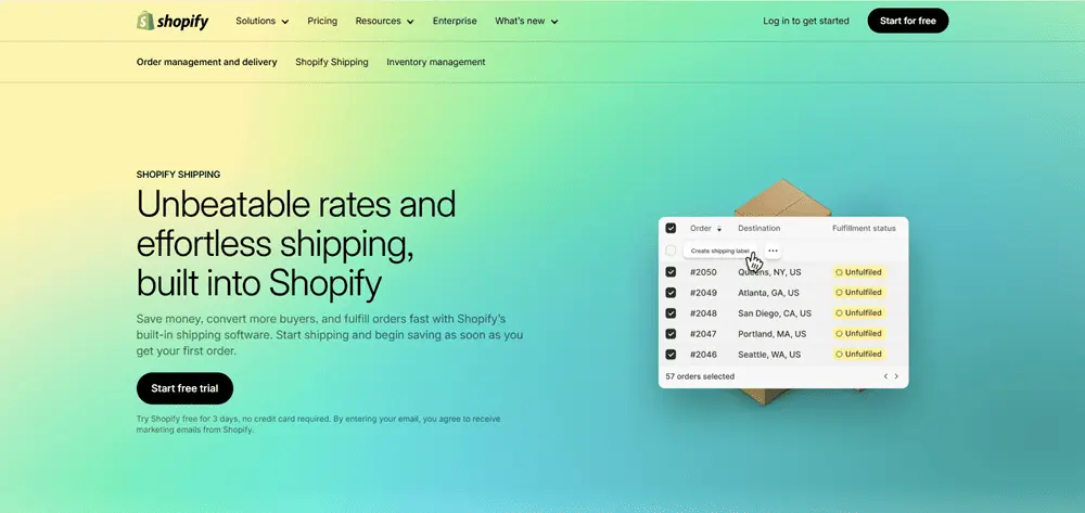 Set up shipping