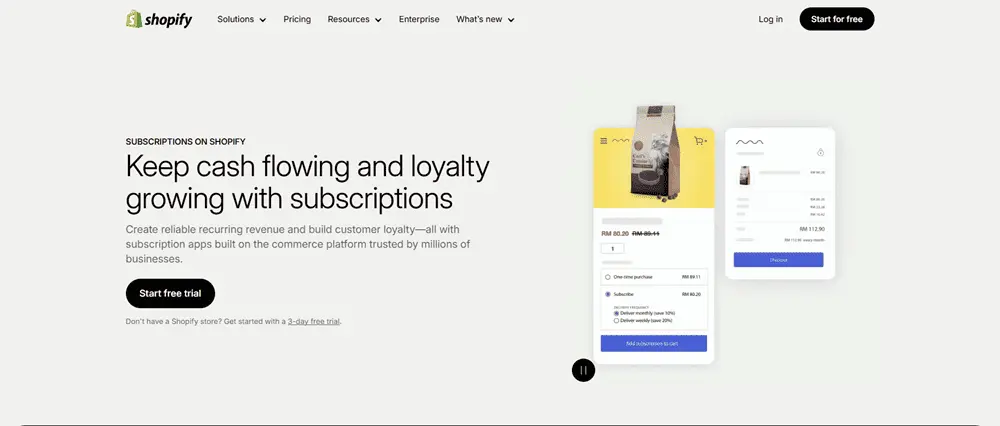 Shopify subscription